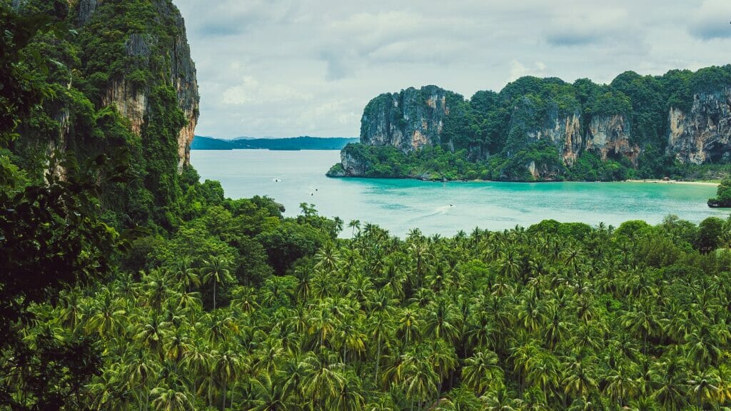 View on Railay beach from a height, Krabi, Thailand